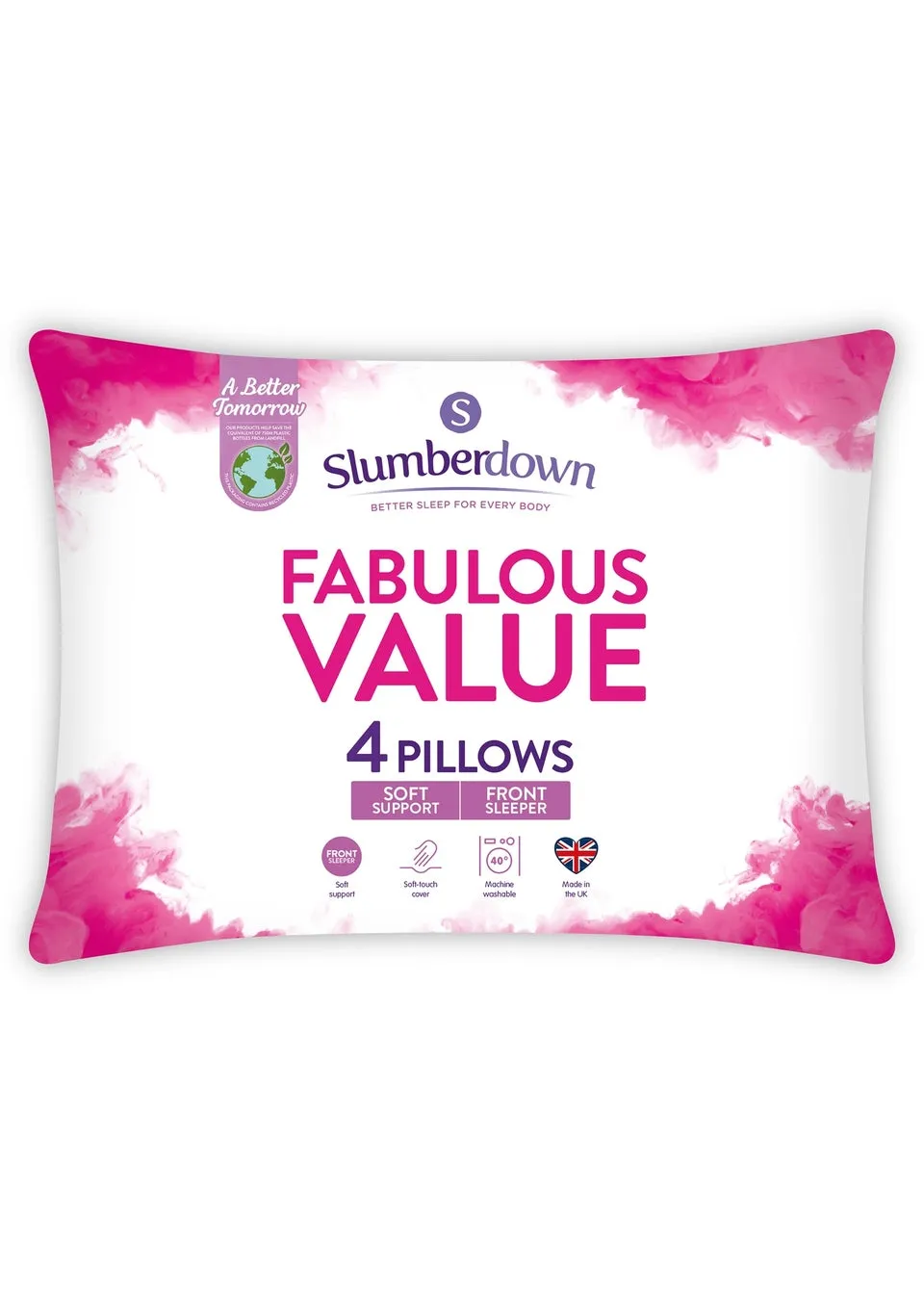 4 Pack Slumberdown Fabulous Value Pillows