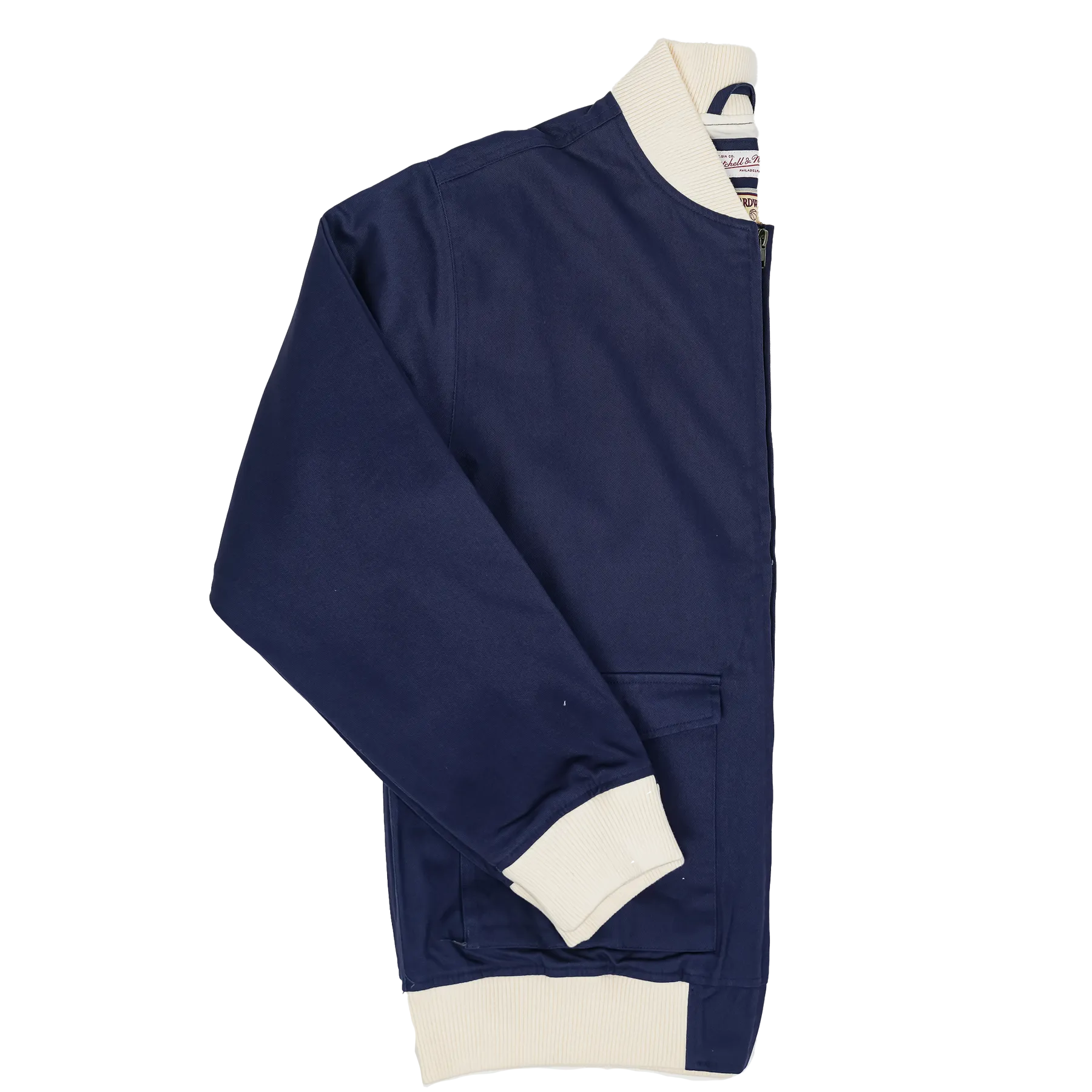 Adult Indiana Pacers Replay Cotton Twill Jacket in Navy by Mitchell and Ness