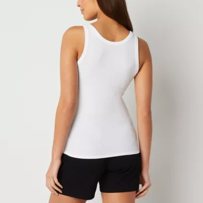 a.n.a Tall Womens Henley Neck Sleeveless Tank Top