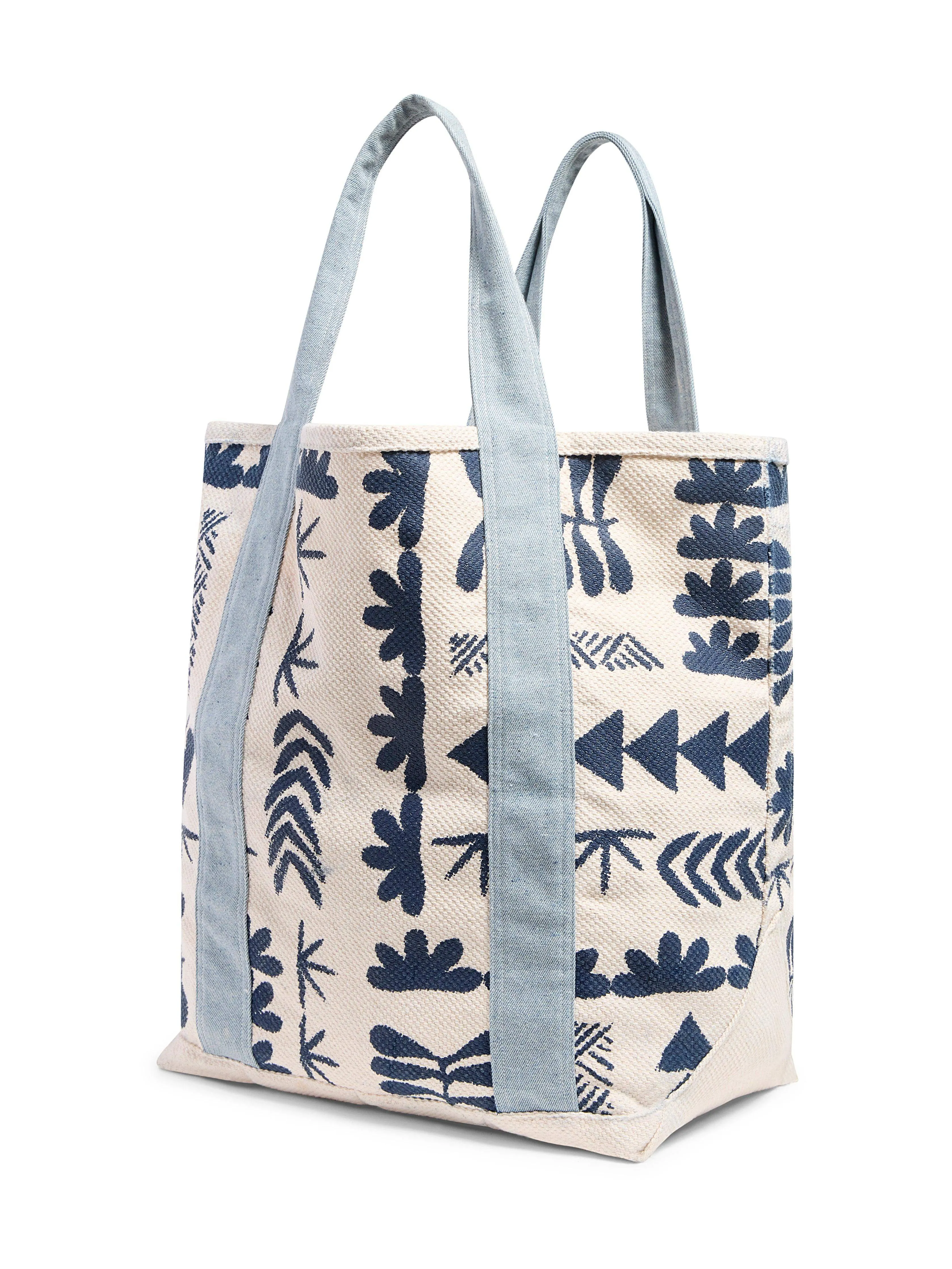 Anna Kahalekulu Naupaka Beach Tote - Seaside Naupaka Block