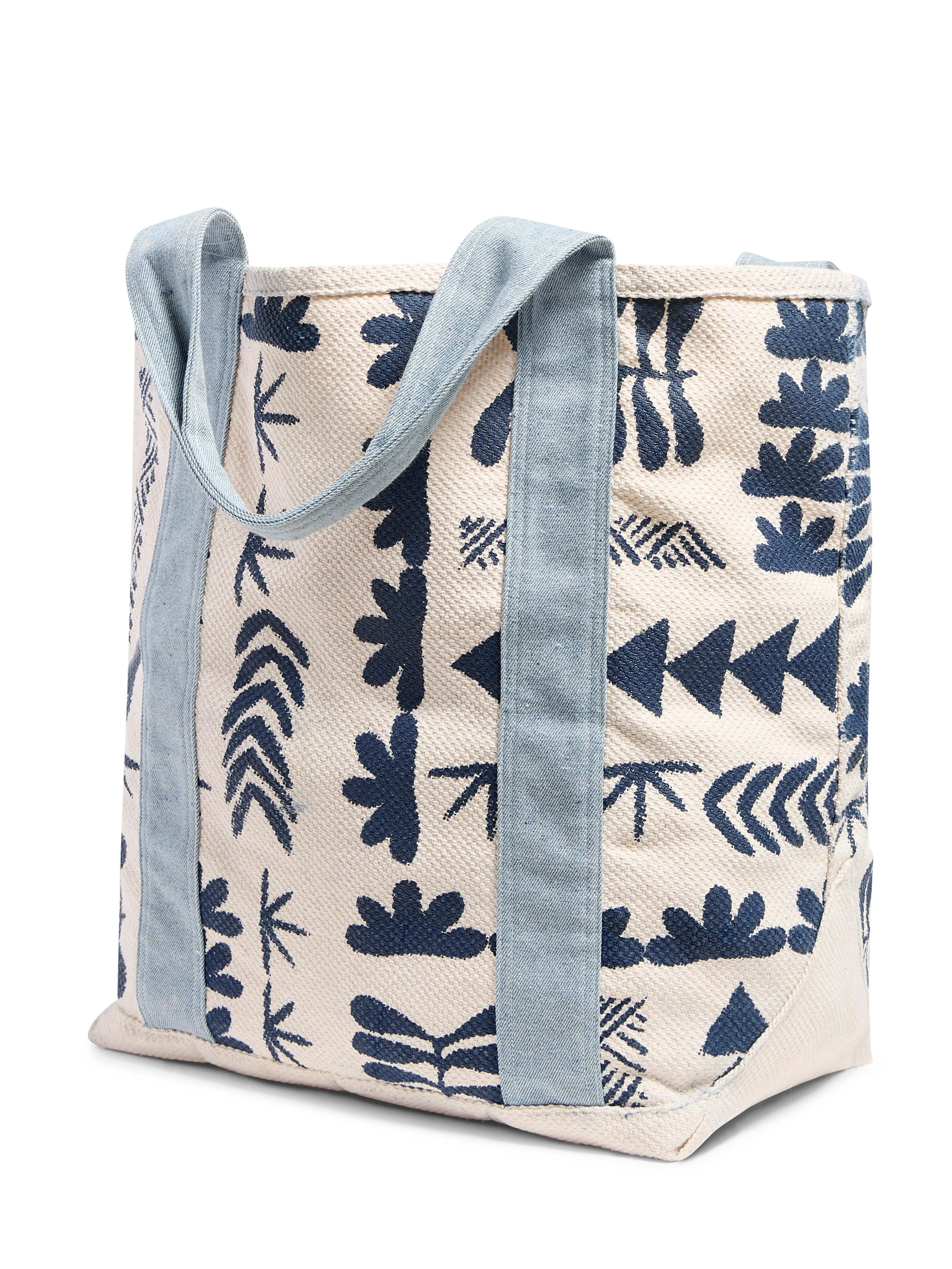 Anna Kahalekulu Naupaka Beach Tote - Seaside Naupaka Block