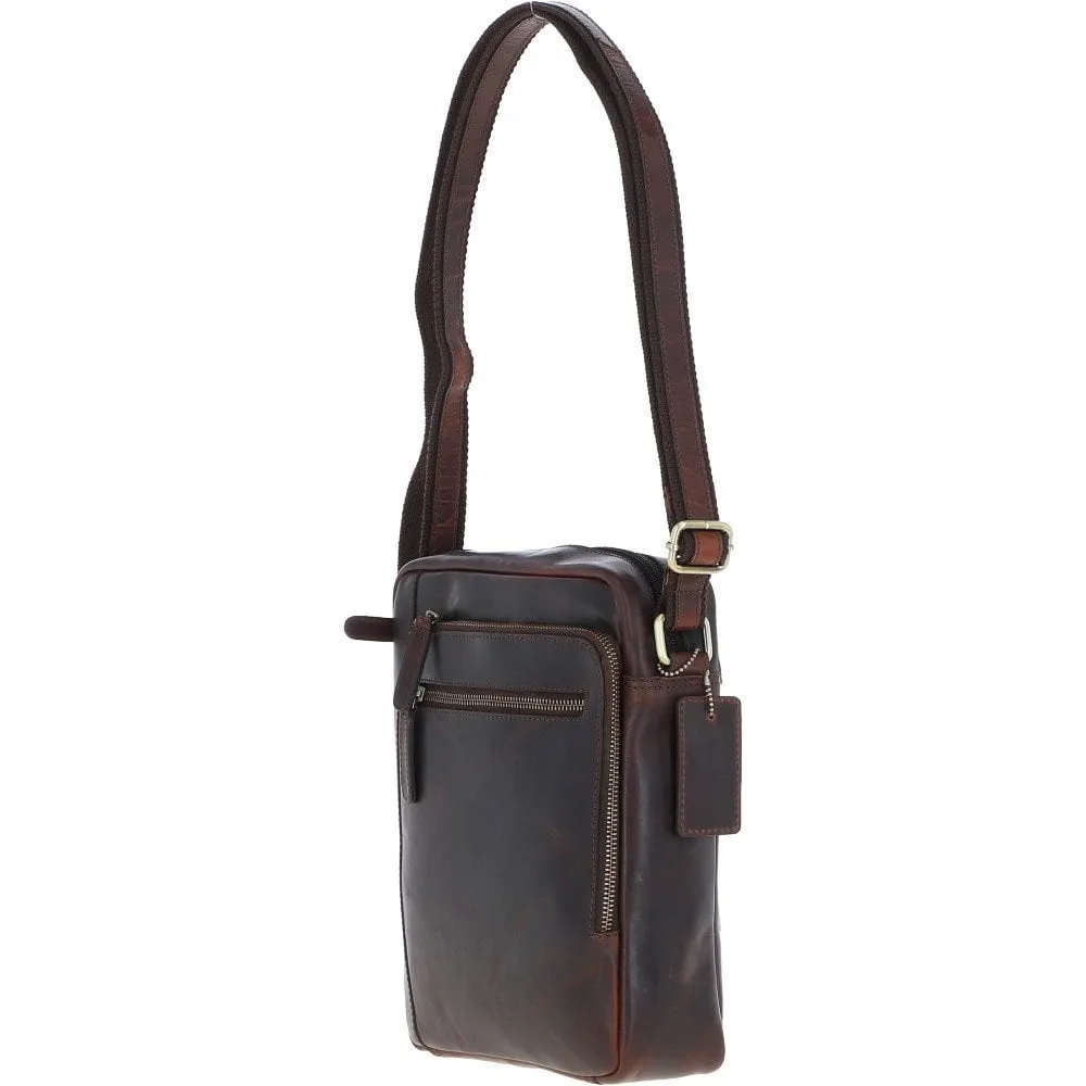 Ashwood Leather Travel Flight Bag Brown: K-42