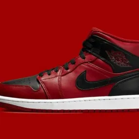 AUTHENTIC NIKE AIR JORDAN 1 MID Reverse Bred Gym Red Men...