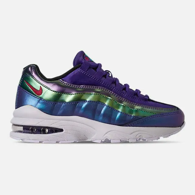 Authentic nike air max 95 se court purple neptune black green gs 4y-7y