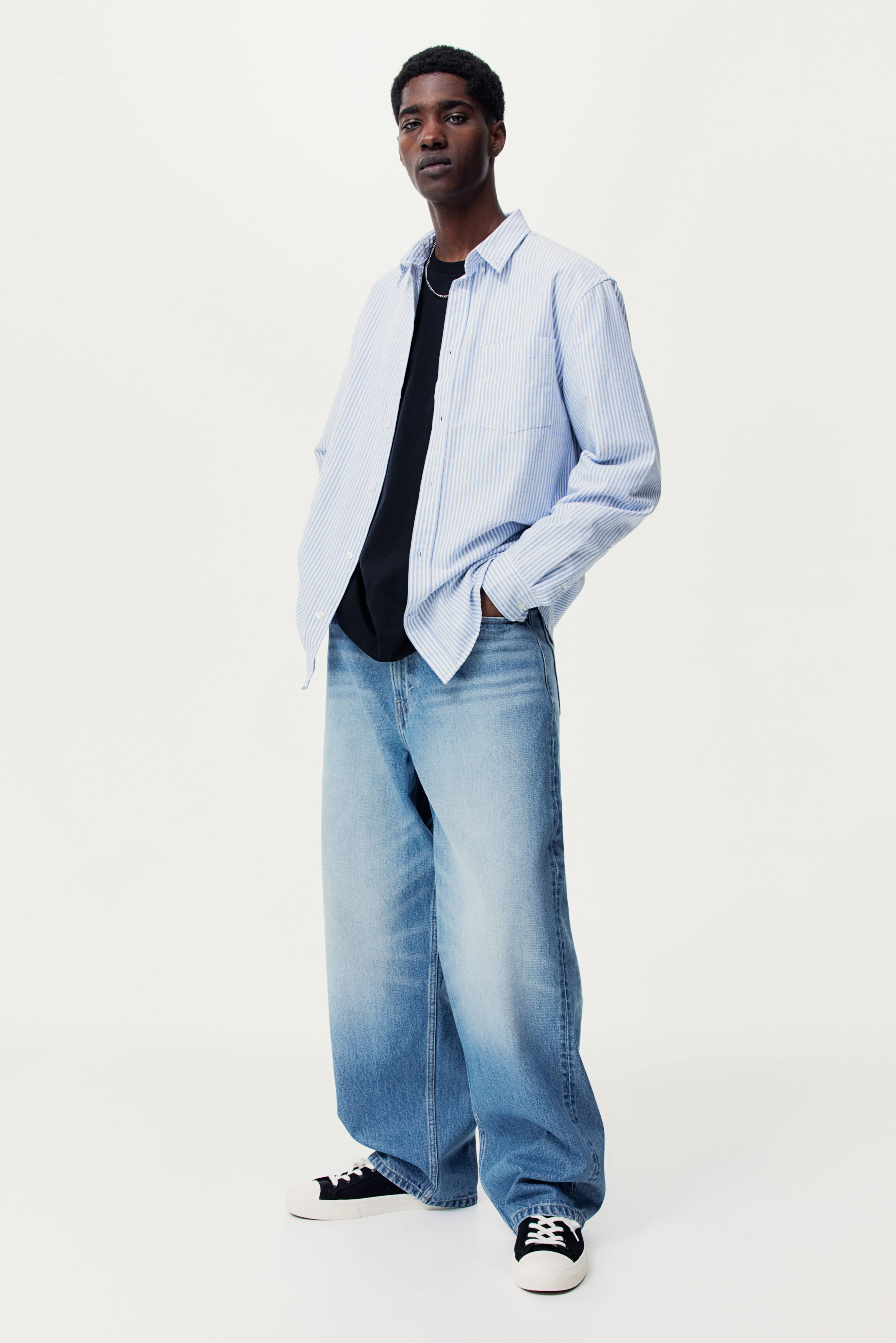 Baggy Jeans - Regular waist - Long - Denim blue - Men | H&M GB