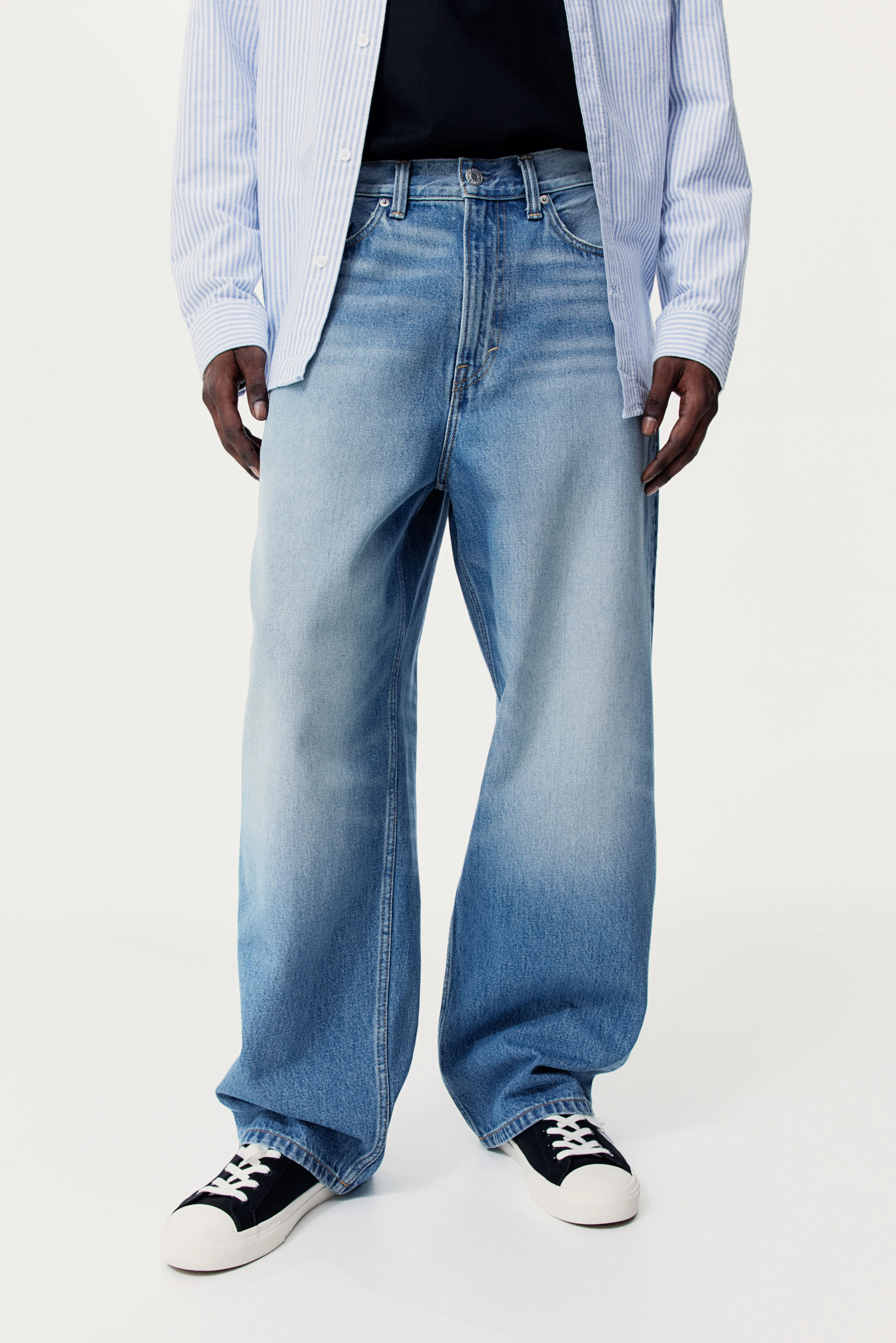 Baggy Jeans - Regular waist - Long - Denim blue - Men | H&M GB