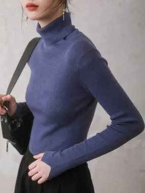 Basic Turtleneck Knitted Shirt