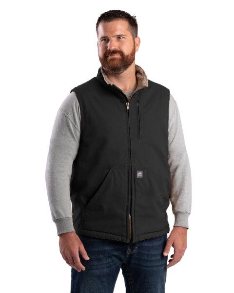 Berne Men's Canyon Sherpa Lined Vest in Black