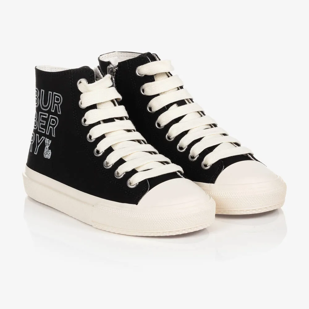 Black High-Top Logo Trainers