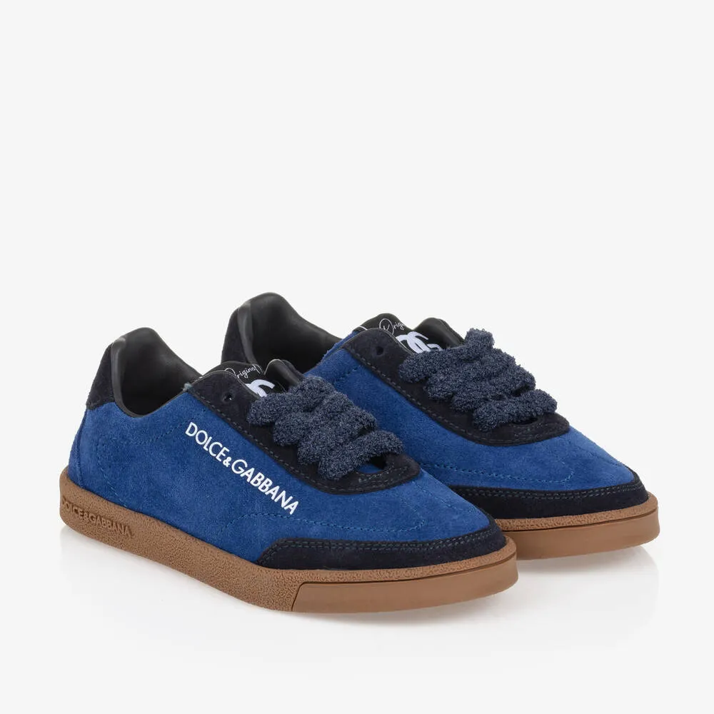 Blue Suede Leather Trainers