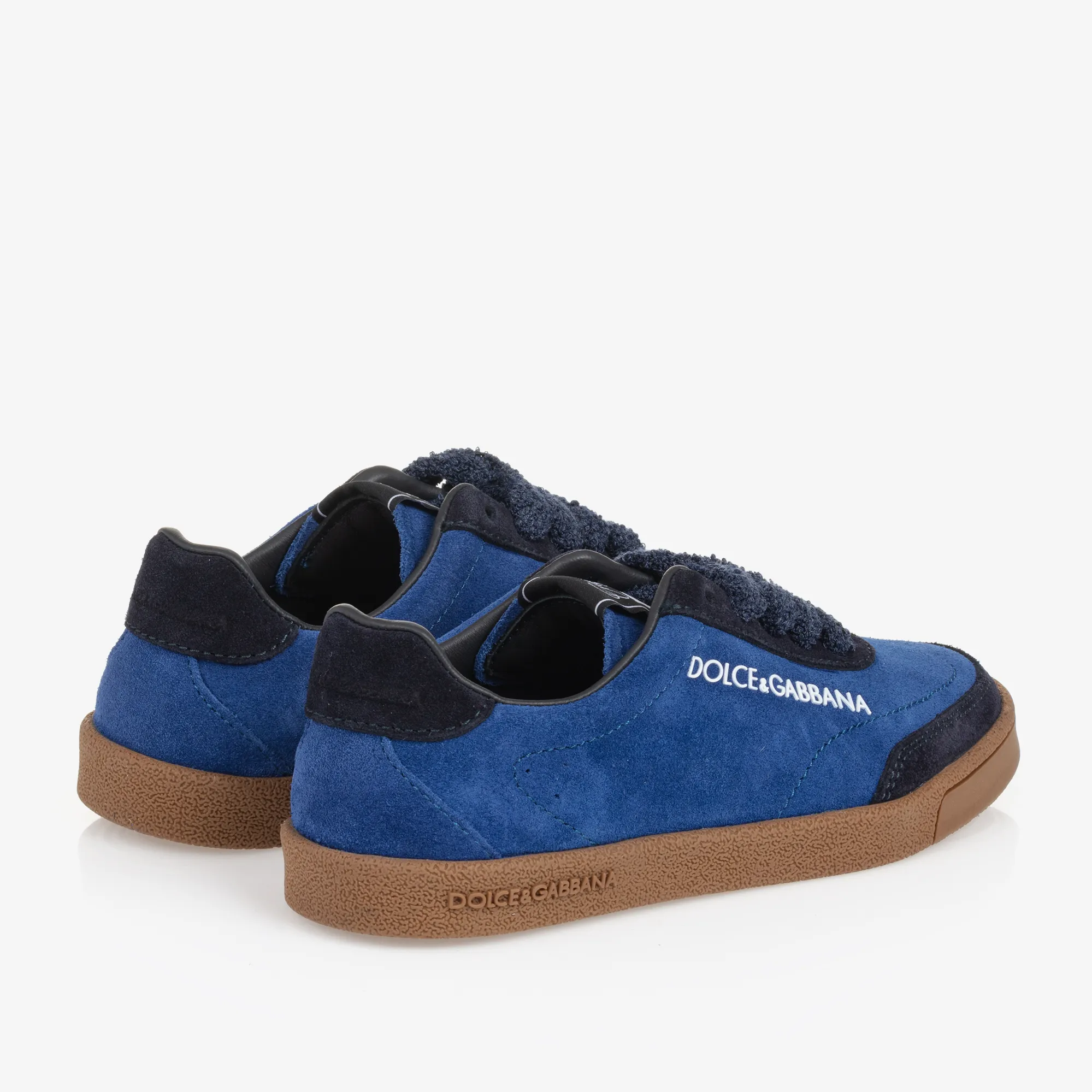 Blue Suede Leather Trainers