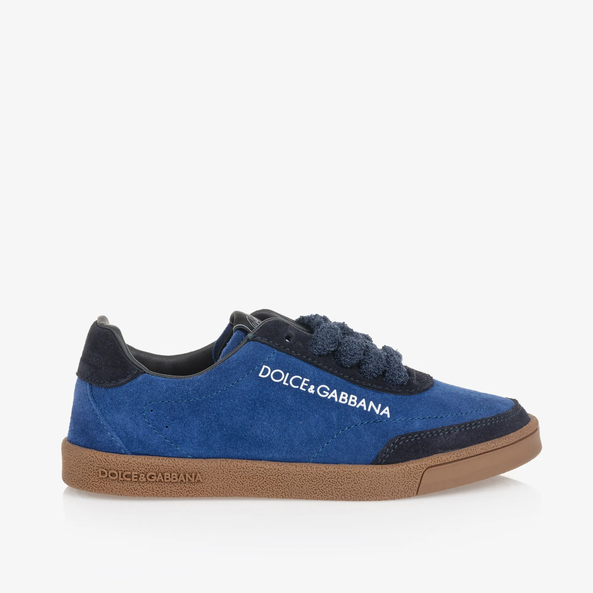 Blue Suede Leather Trainers