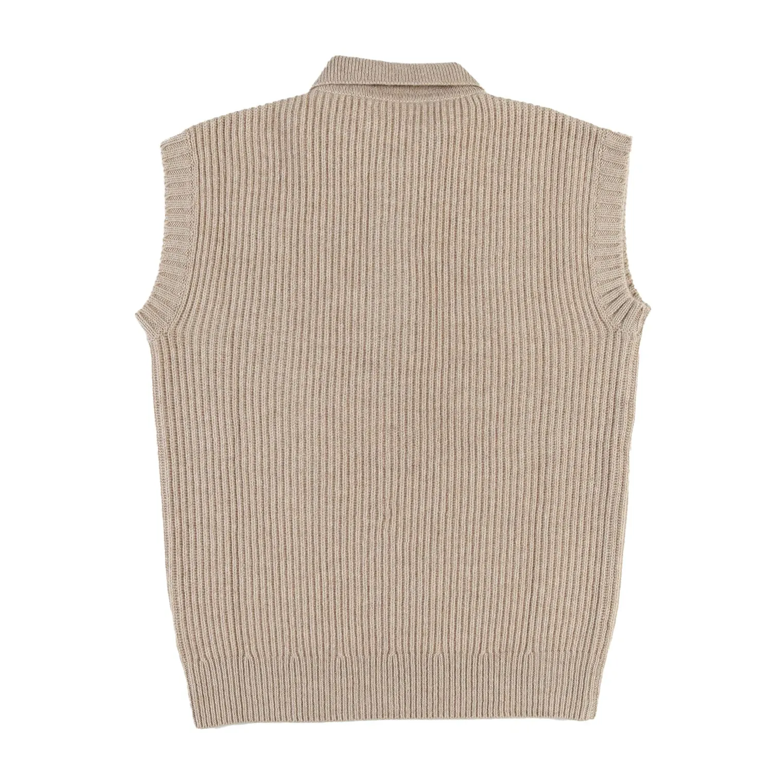 Brunello Cucinelli B. Cucinelli Beige Ribbed Cashmere Vest