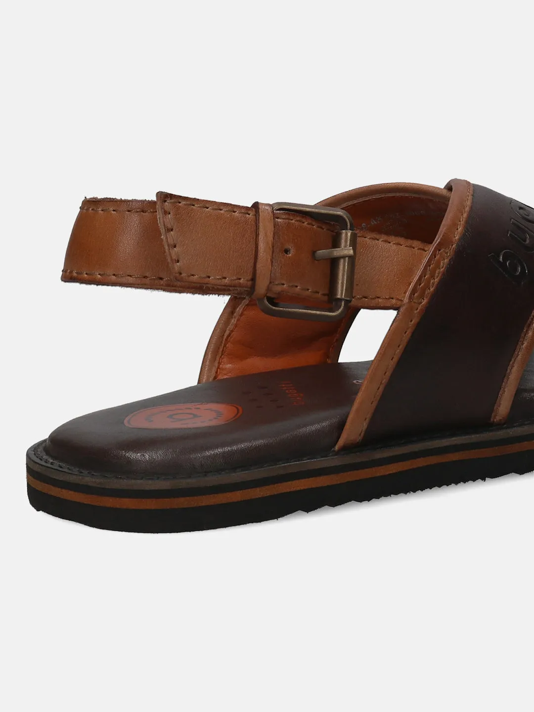 bugatti Dark Brown Premium Leather Sandals