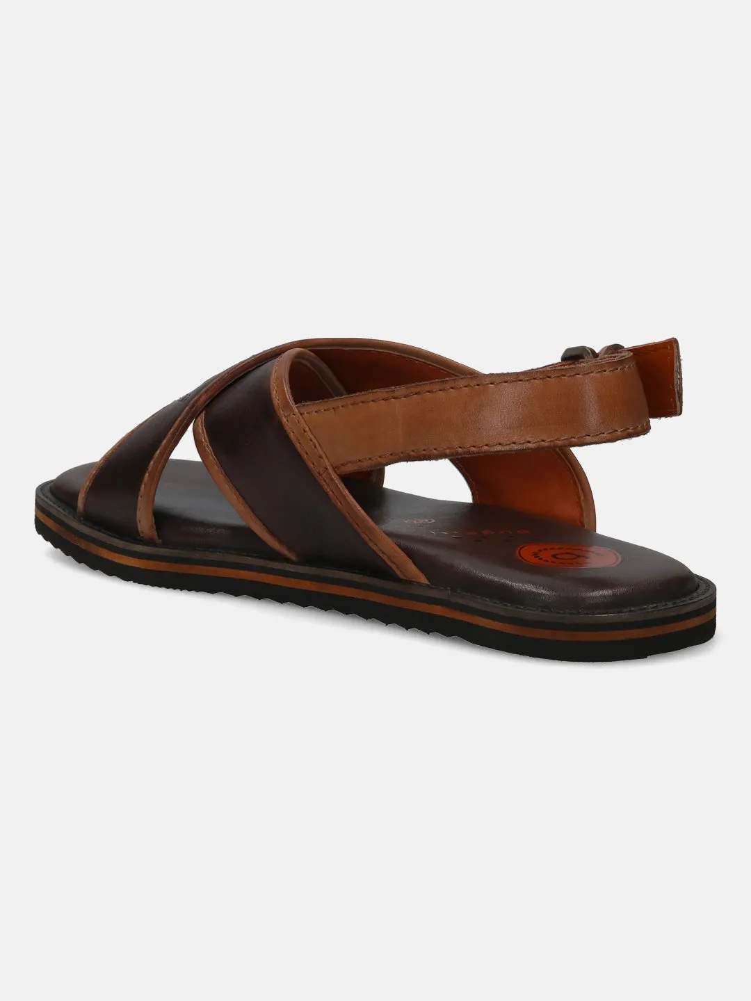 bugatti Dark Brown Premium Leather Sandals