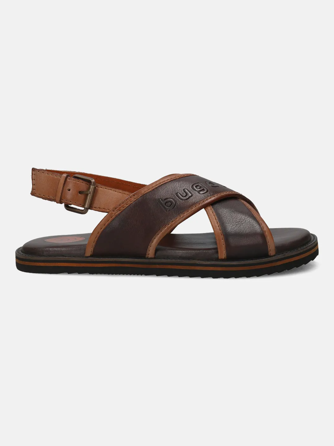 bugatti Dark Brown Premium Leather Sandals