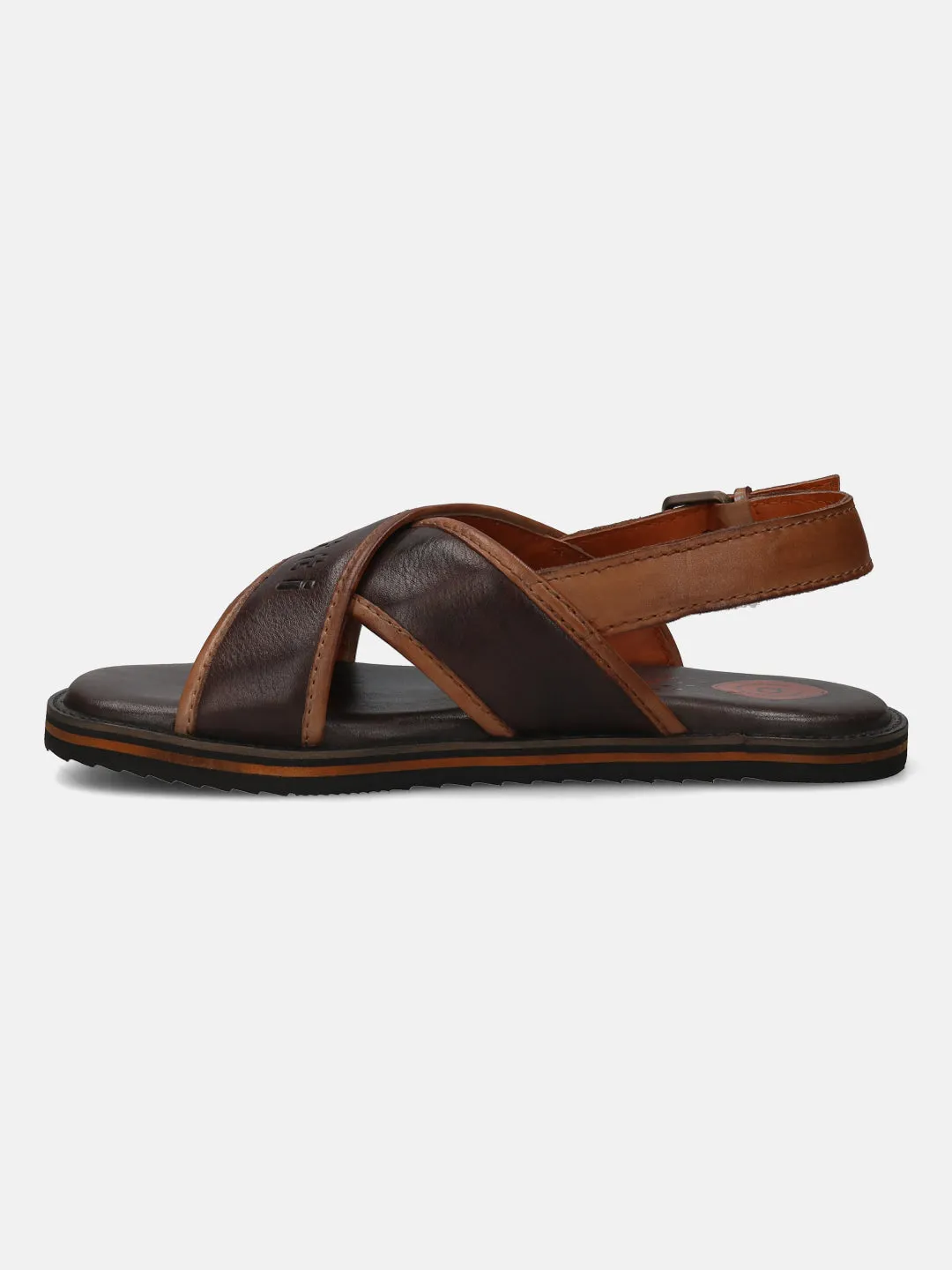 bugatti Dark Brown Premium Leather Sandals