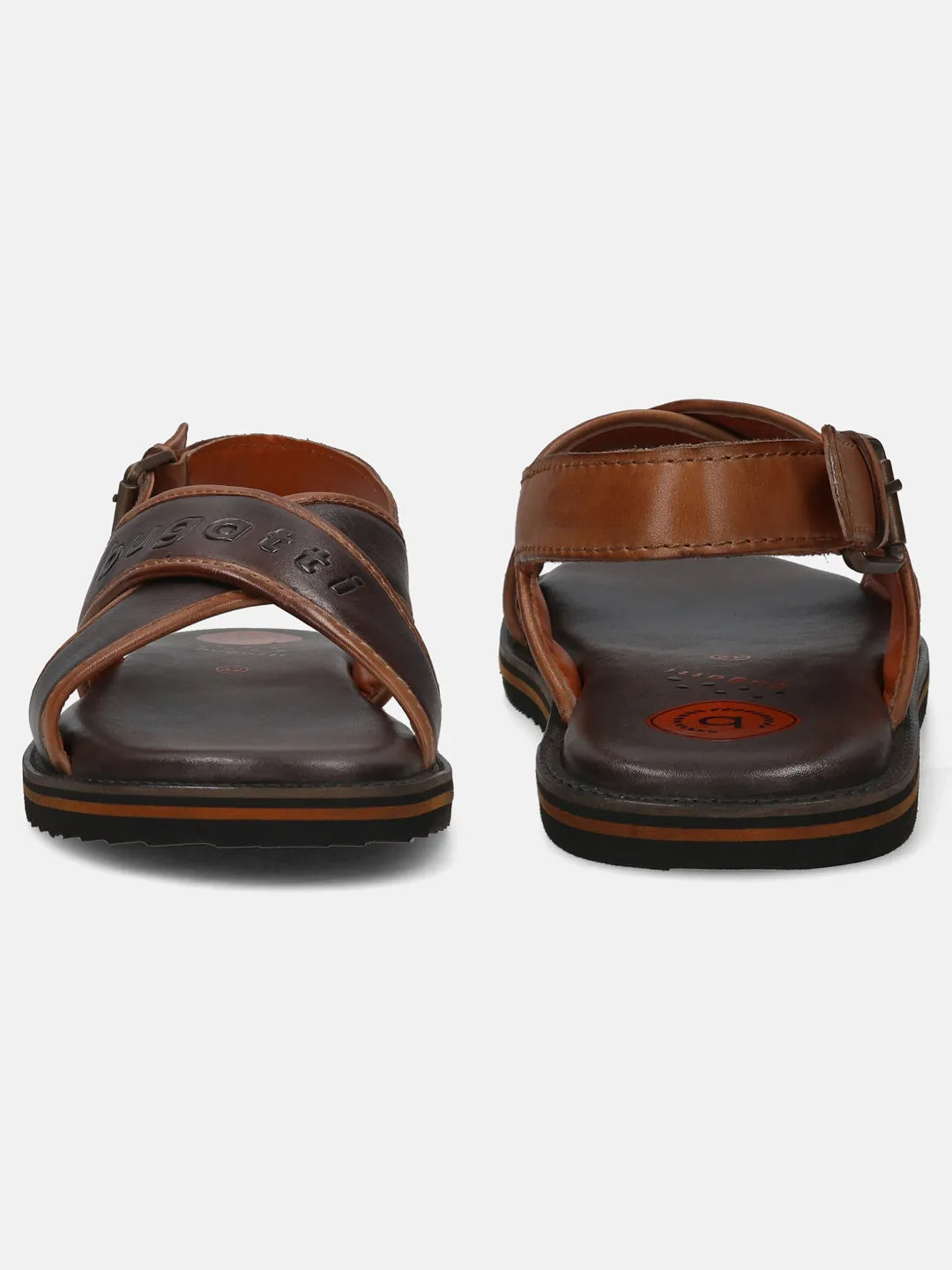 bugatti Dark Brown Premium Leather Sandals