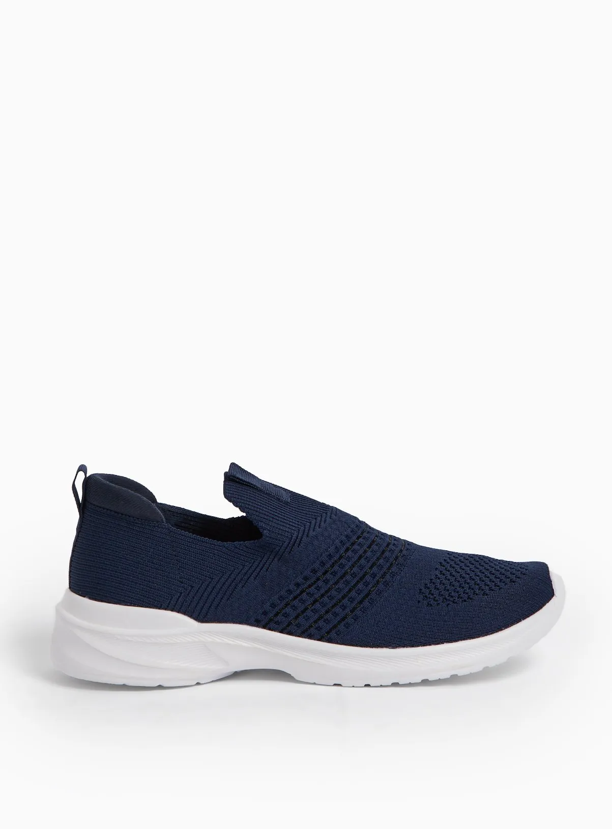 Buy Navy Knitted Slip On Trainers 6 | Trainers | Tu