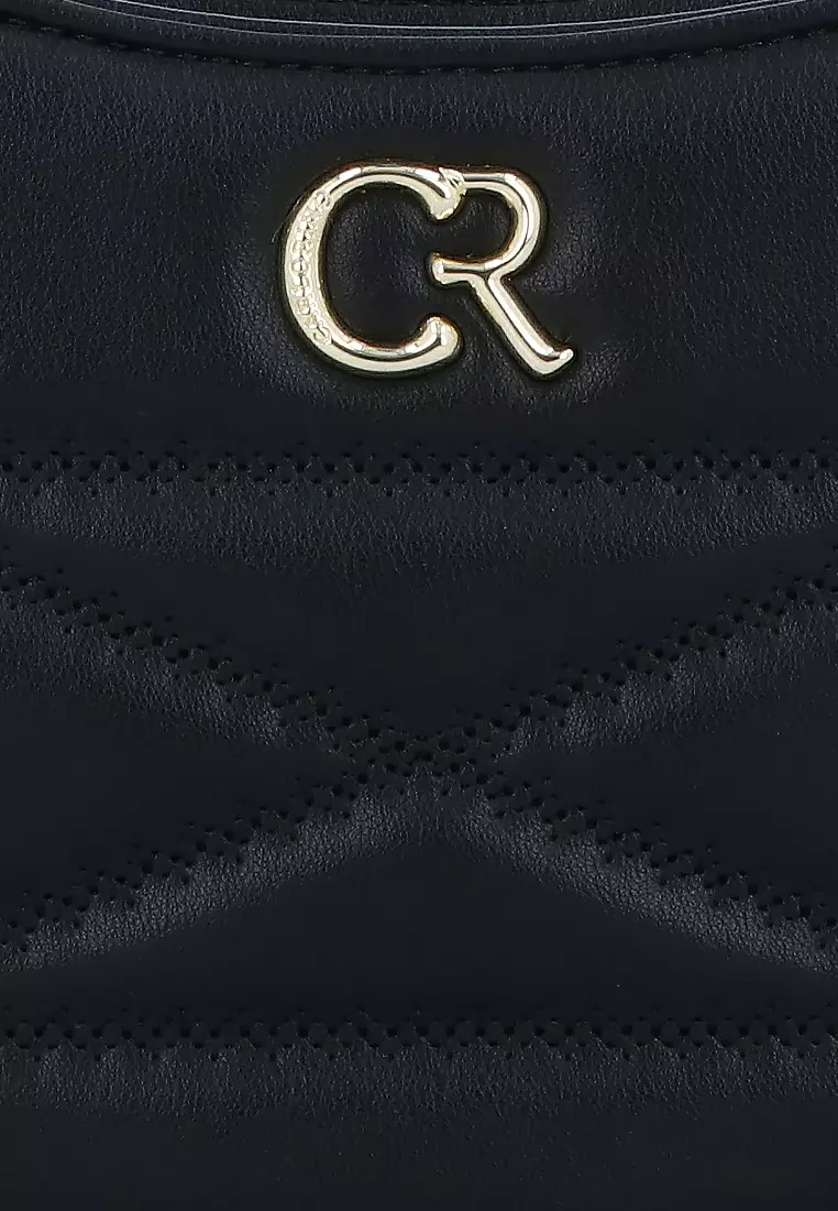 Carlo Rino Black Prism Quilted Luna Crossbody