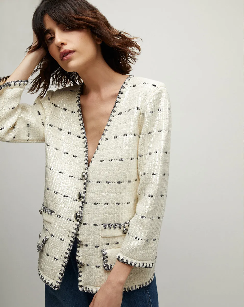 Ceriani Sequined Knit Jacket