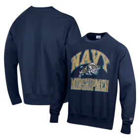 Champion Navy Midshipmen Navy Vault Late Night Reverse Weave Pullover Sweatshirt