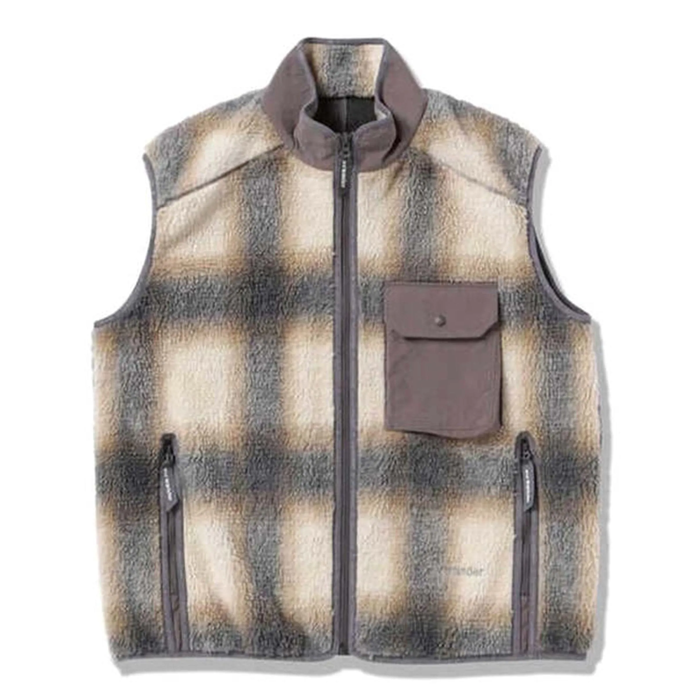 CHECK BOA VEST GRAY | Bodega