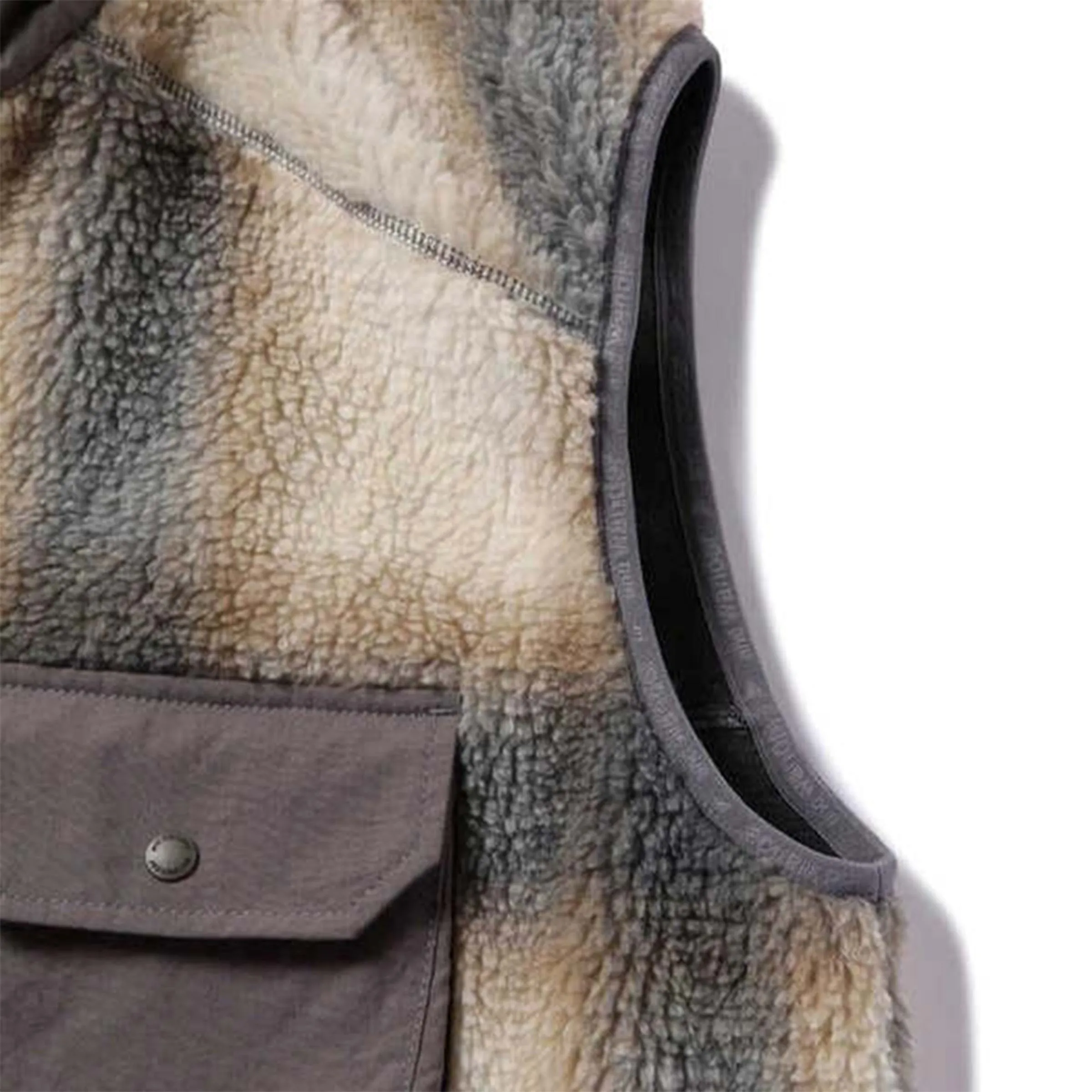 CHECK BOA VEST GRAY | Bodega