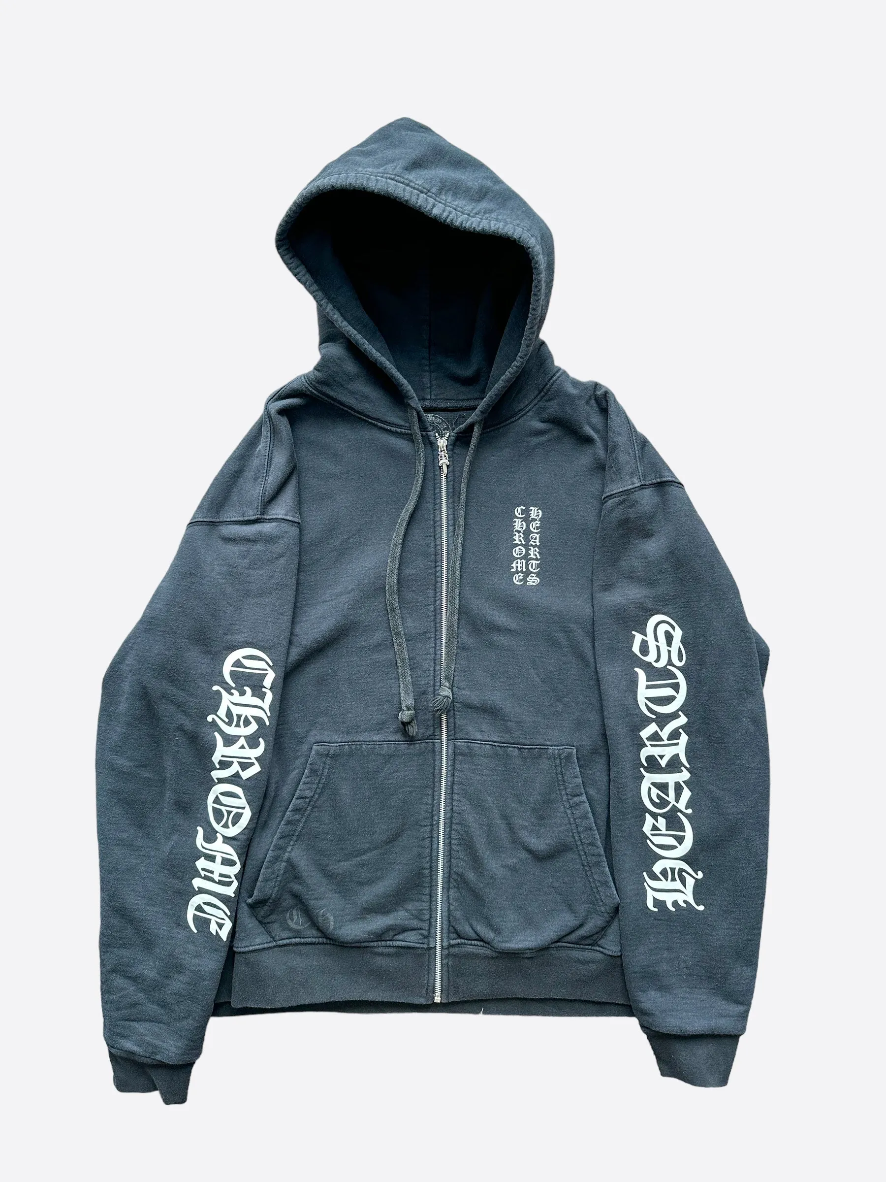 Chrome Hearts Vertical logo Zip Up Hoodie