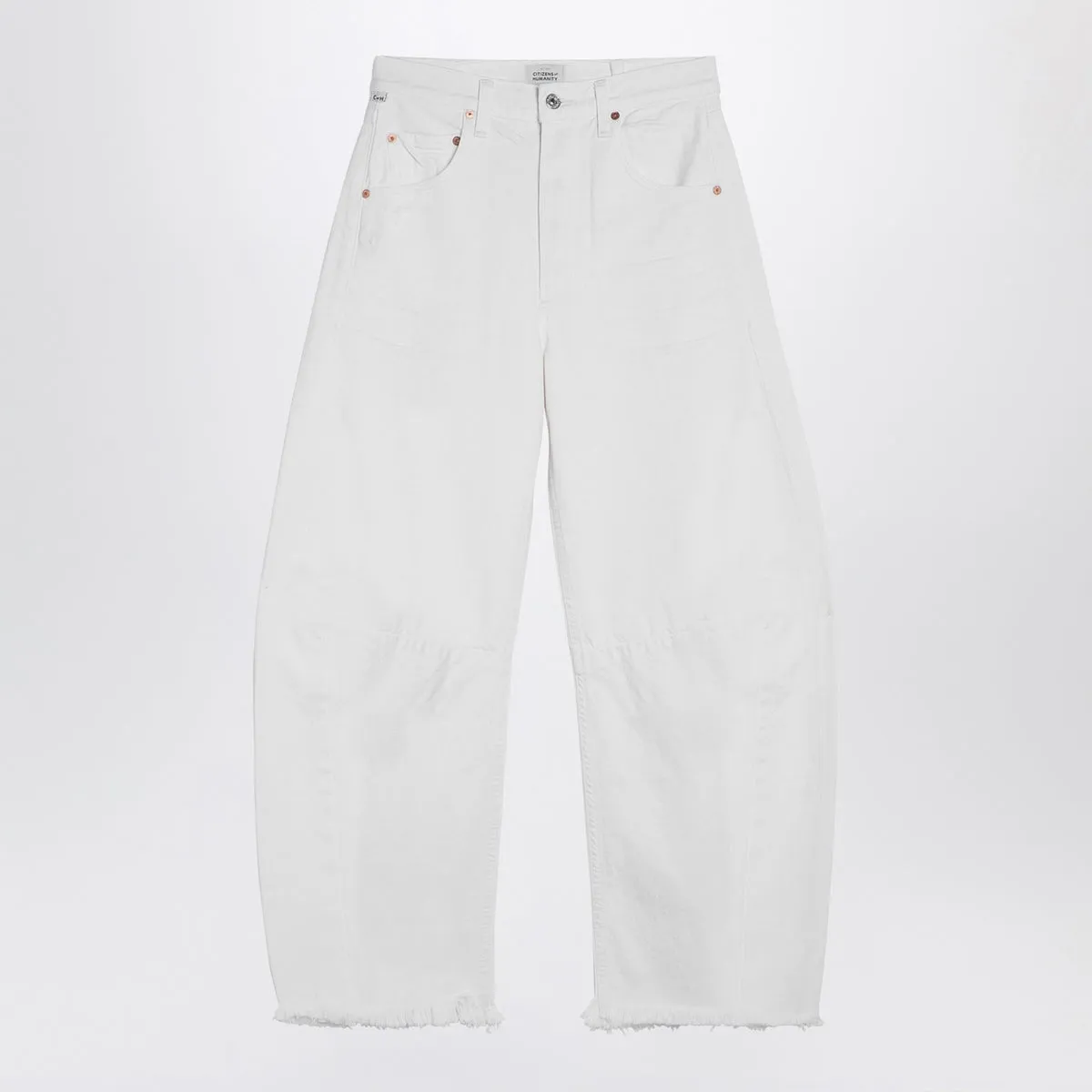 Citizens Of Humanity    Citizens Of Humanity White Cotton Horseshoe Wide Jeans