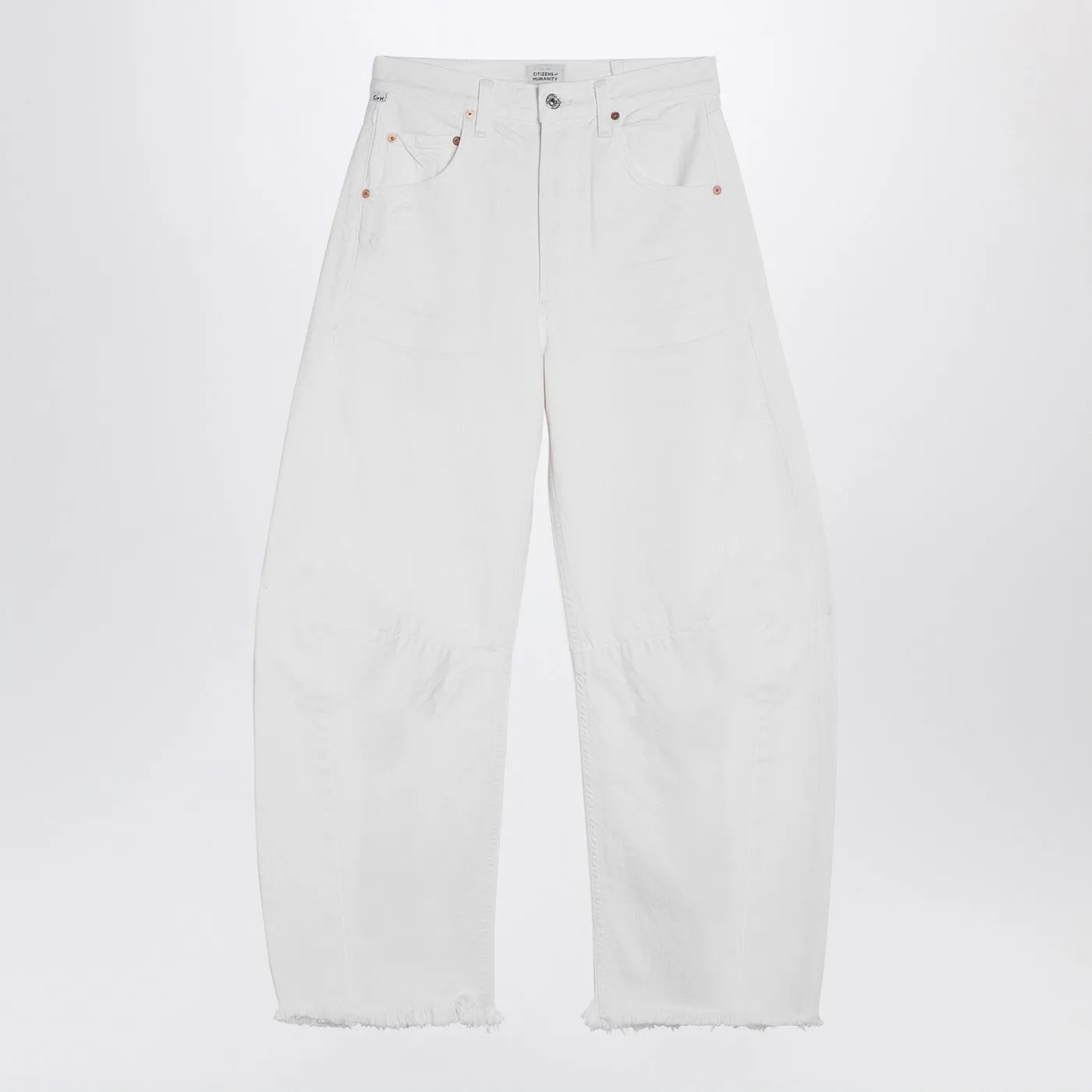 Citizens Of Humanity    Citizens Of Humanity White Cotton Horseshoe Wide Jeans