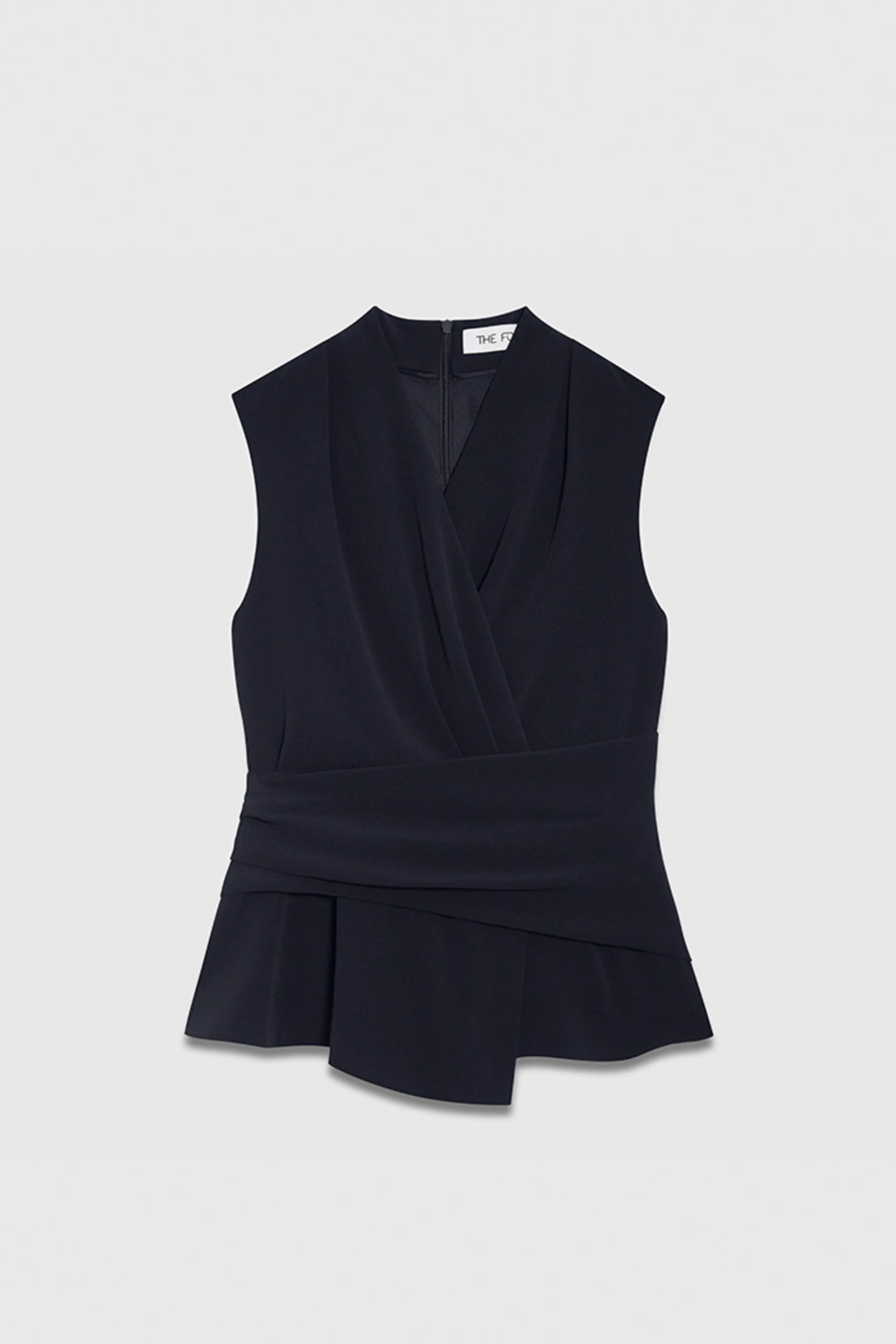 Clever Crepe Belleville Sleeveless Top Navy