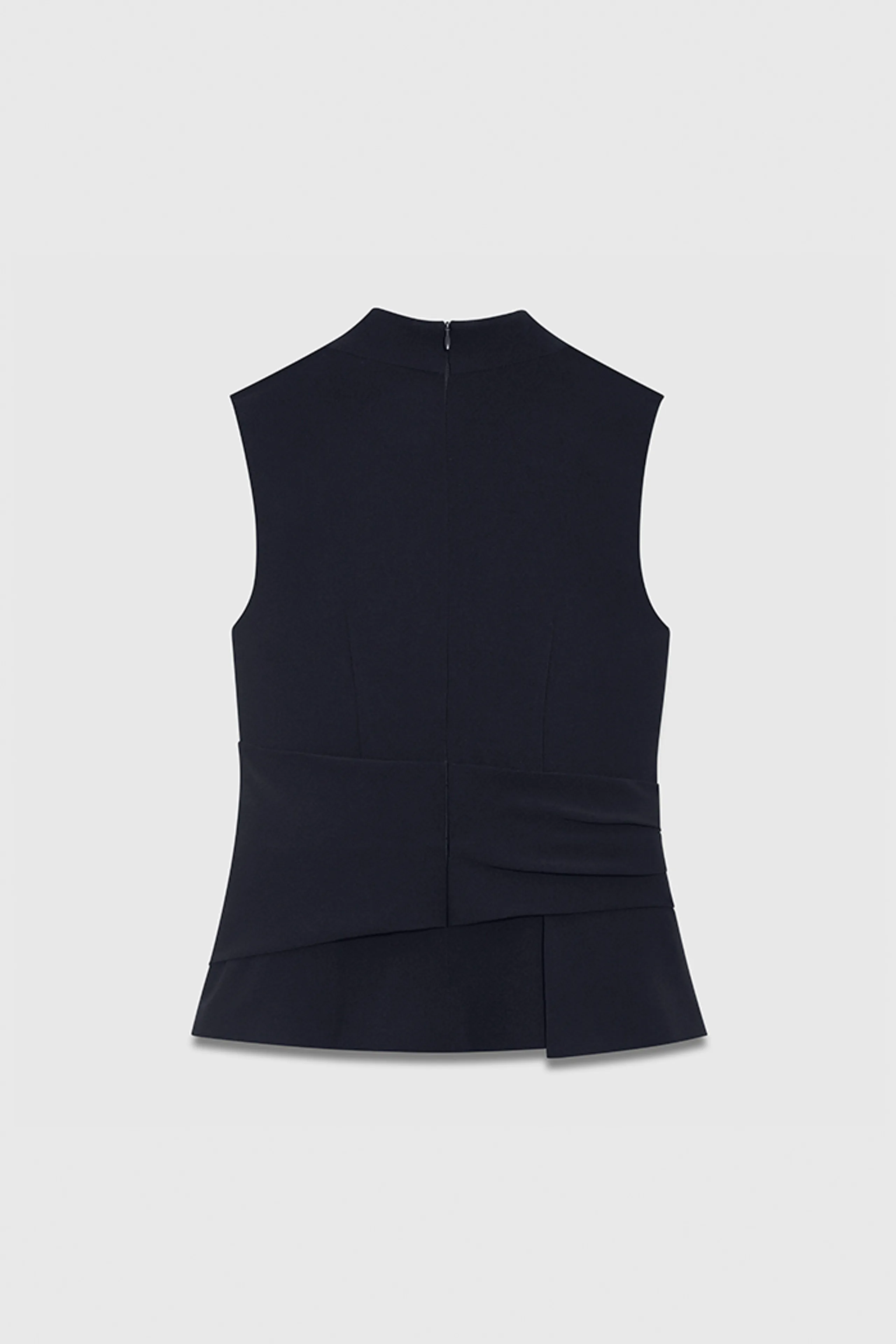 Clever Crepe Belleville Sleeveless Top Navy