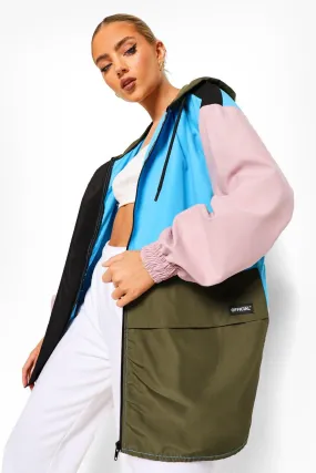 Colorblock Panelled Oversized Windbreaker