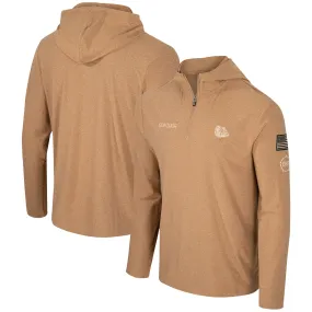 Colosseum Gonzaga Bulldogs Khaki OHT Military Appreciation Cloud Jersey Desert Quarter-Zip Pullover