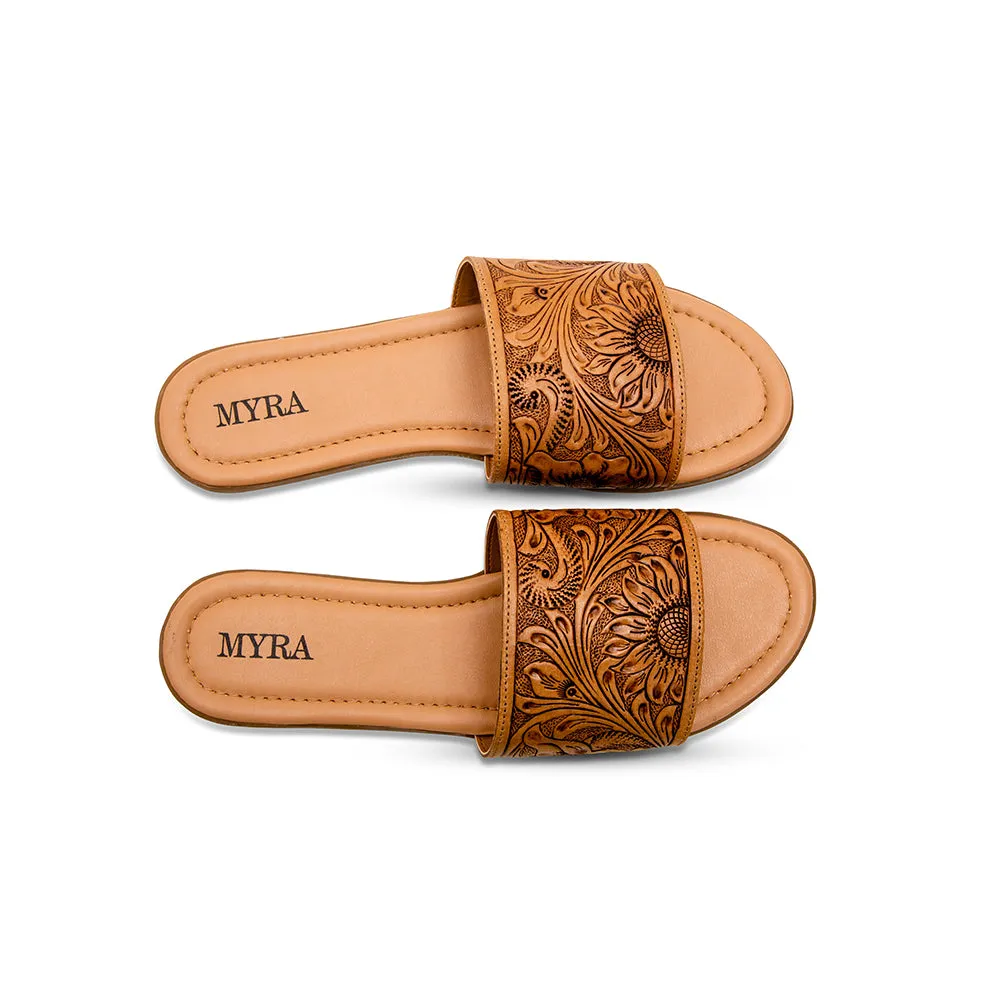 Coppu Western Hand-Tooled Sandals