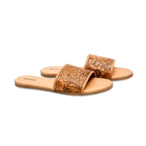 Coppu Western Hand-Tooled Sandals