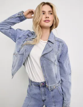 Denim biker jacket