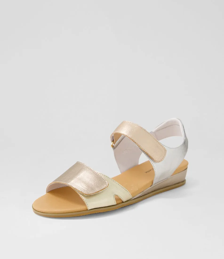 DJANGO & JULIETTE Halima Champagne Gold Multi Sandals