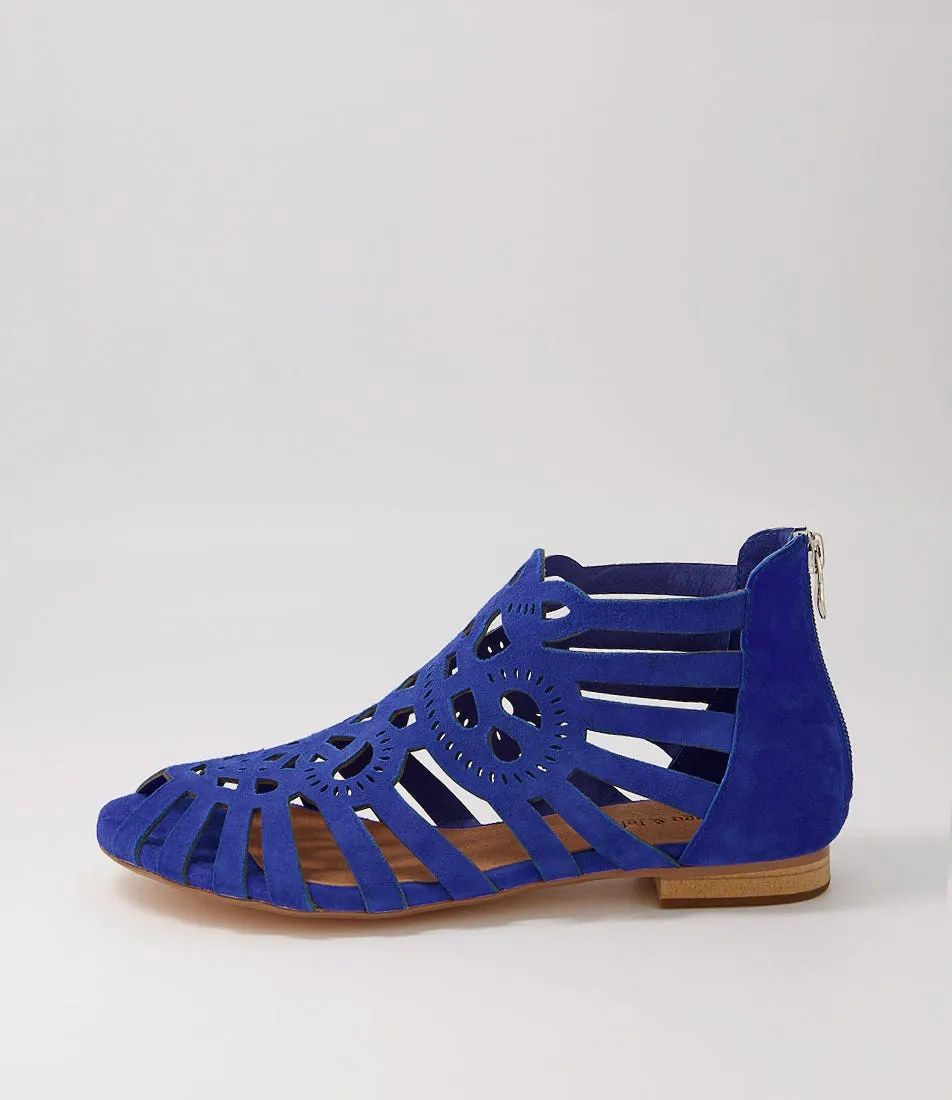 DJANGO & JULIETTE Palermo Cobalt Suede Sandals