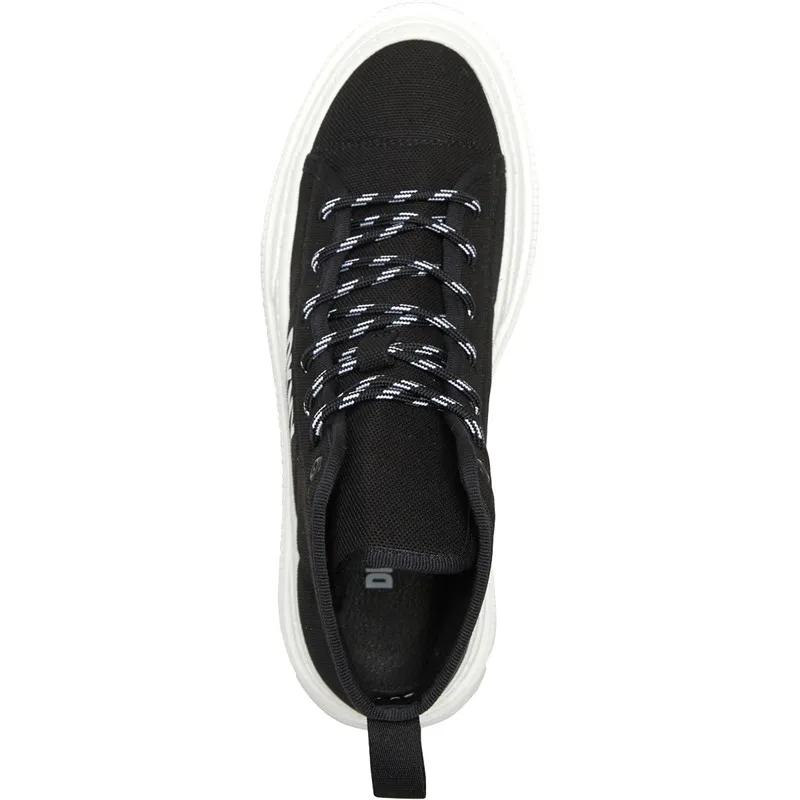 DKNY Junior Logo Print Canvas Hi Top Trainers Black