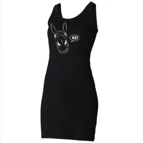 Donkey vest dress, black/white