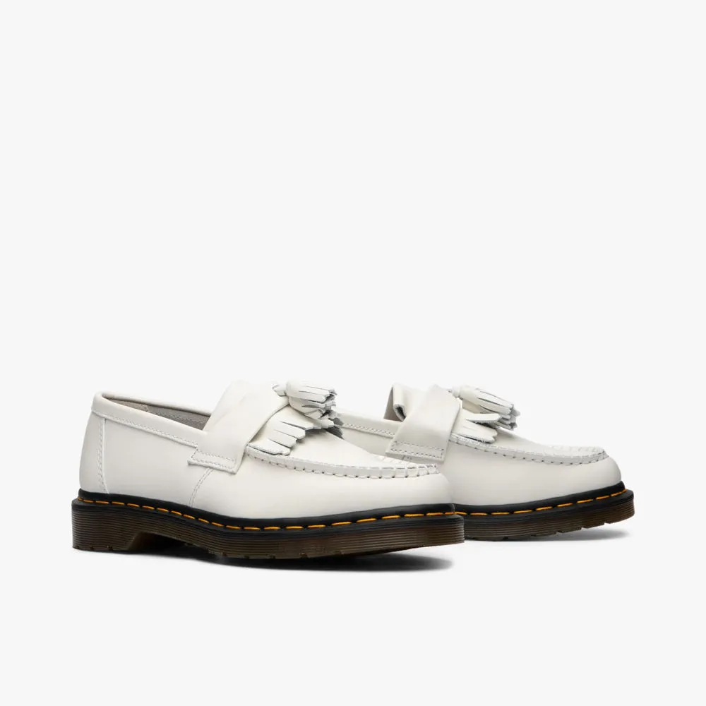 Dr. Martens Adrian Yellow Stitch Tassel Loafer / White Smooth