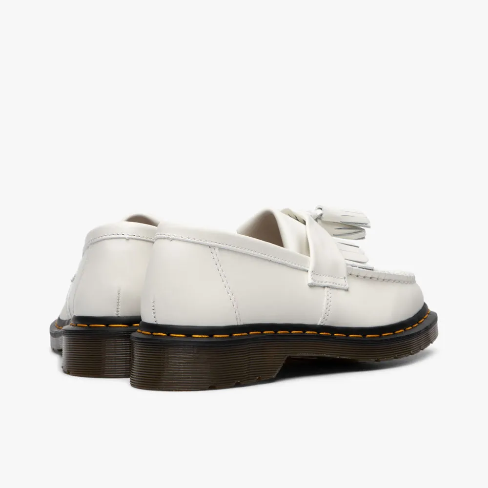 Dr. Martens Adrian Yellow Stitch Tassel Loafer / White Smooth