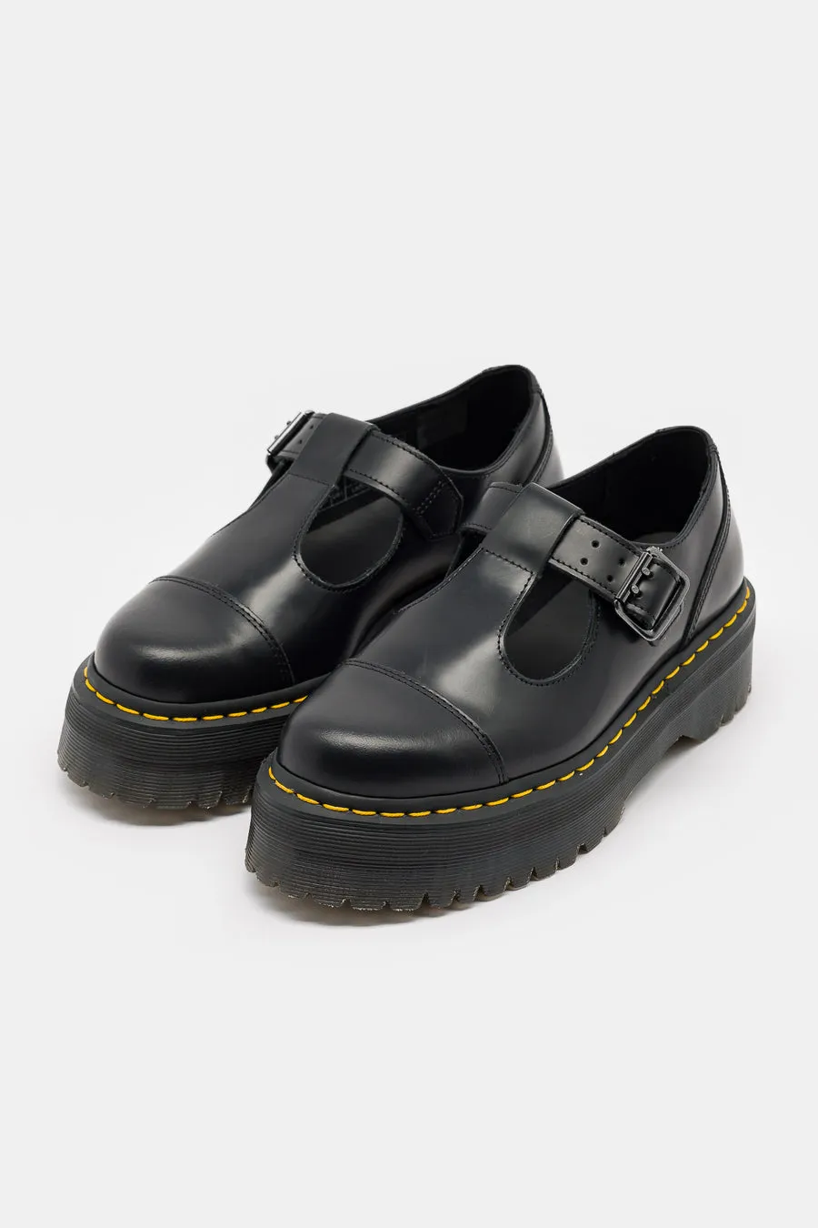 Dr. Martens Bethan Polished Smooth Leather Platform Mary Janes in Black