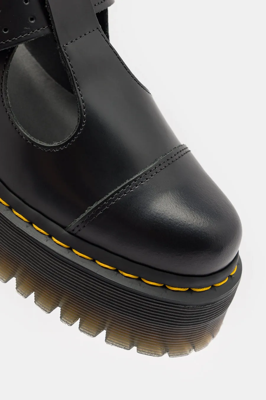 Dr. Martens Bethan Polished Smooth Leather Platform Mary Janes in Black