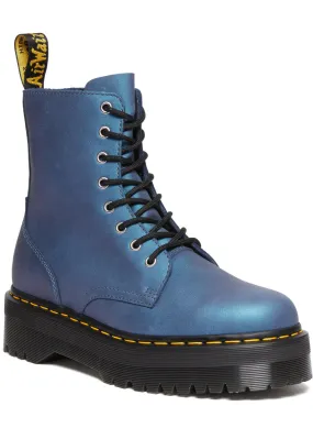 Dr. Martens Jadon Pull Up Shift Leather Boots Deep Blue