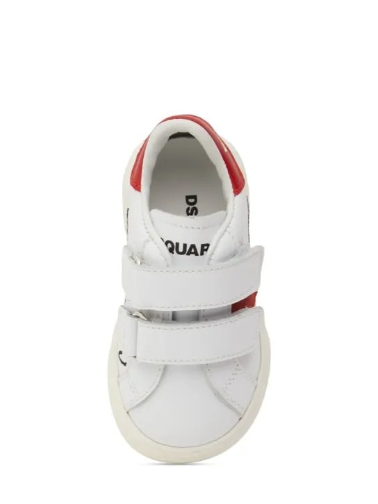 Dsquared2   Printed leather strap sneakers 