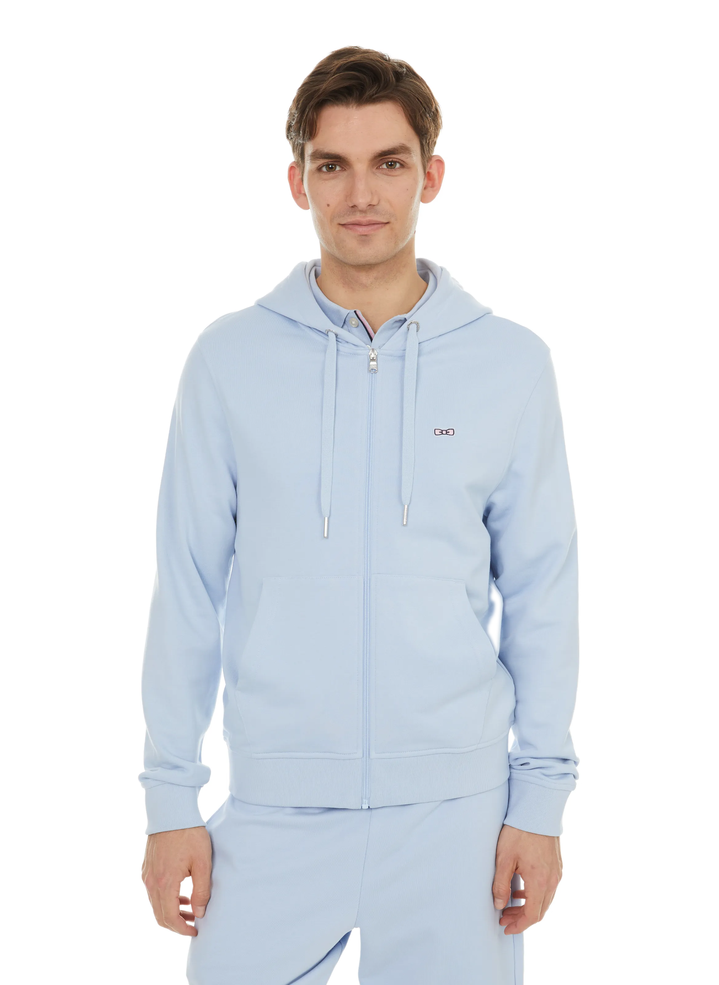 Eden park  Cotton zip-up hoodie  - Blue