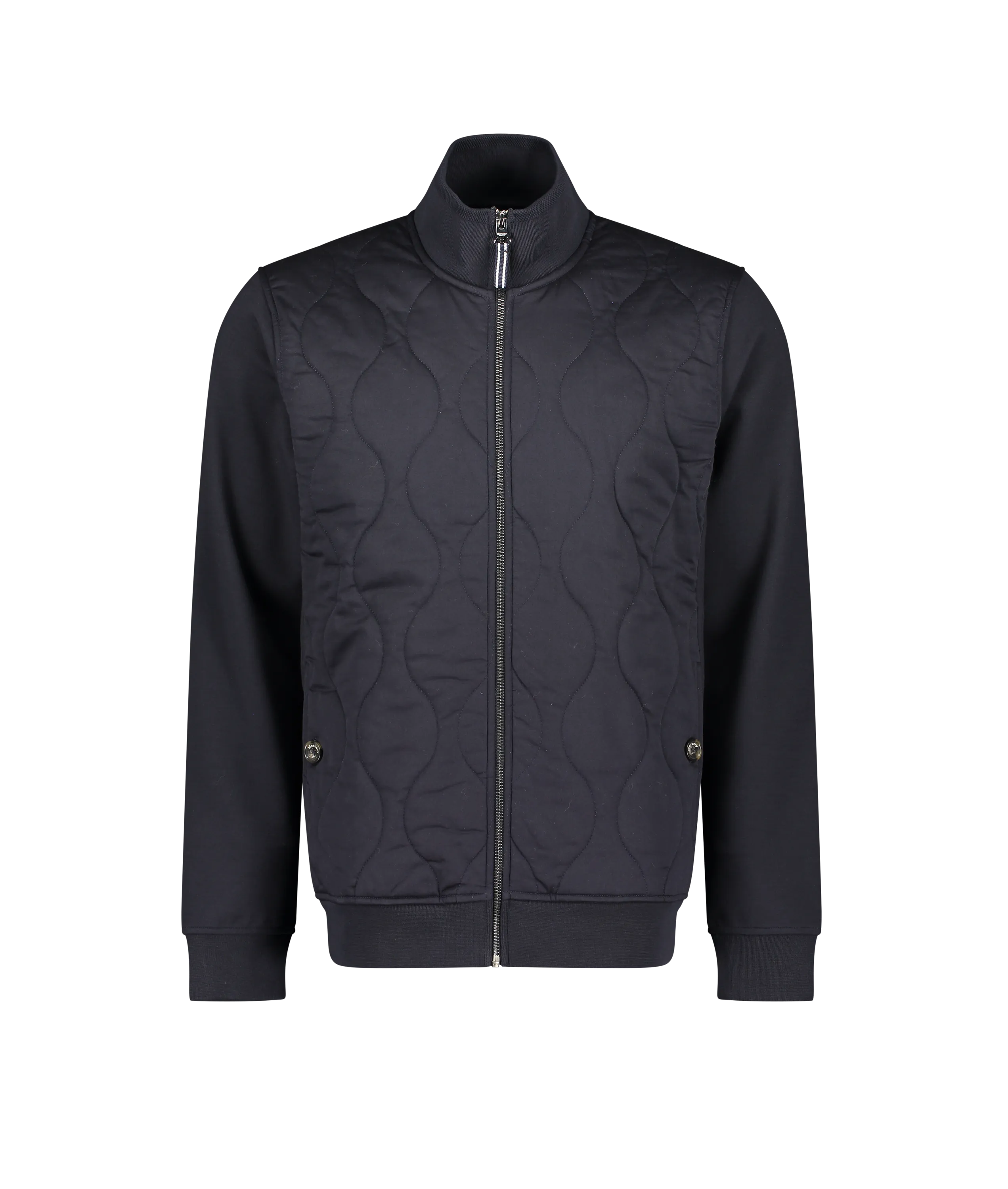 Elgar Onion Quilt Zip Through Sweat - Navy